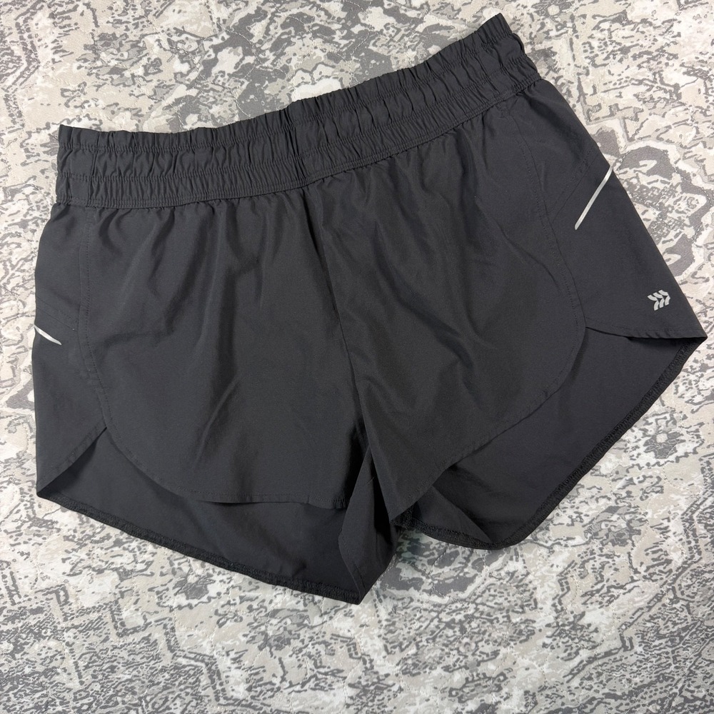 All in Motion Womens Large Black Running Shorts Lined Mid Rise Athletic Workout